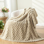 Soft Bubble Fleece Throw Blanket