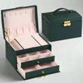 Jewellery Box 3-Drawer Velvet Lined & Vegan Leather