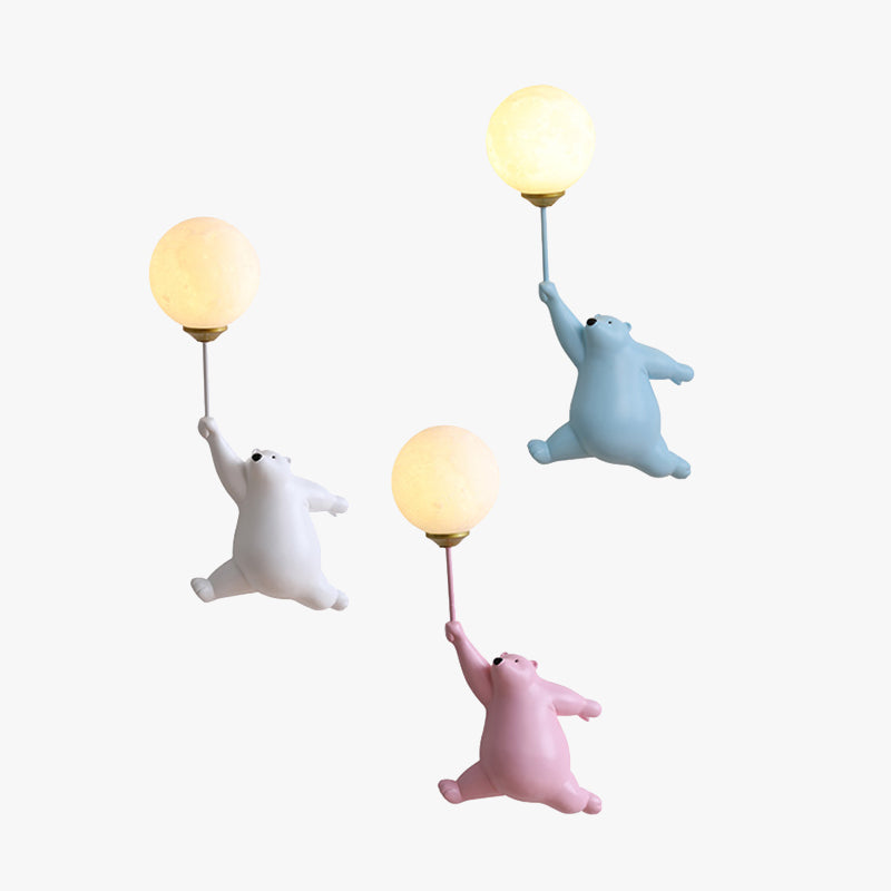Decorative Balloon Light for Kids Room - Adorable Bear Wall Lamp
