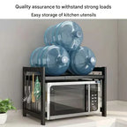 Kitchen Storage Rack Retractable Double Layer Carbon Steel