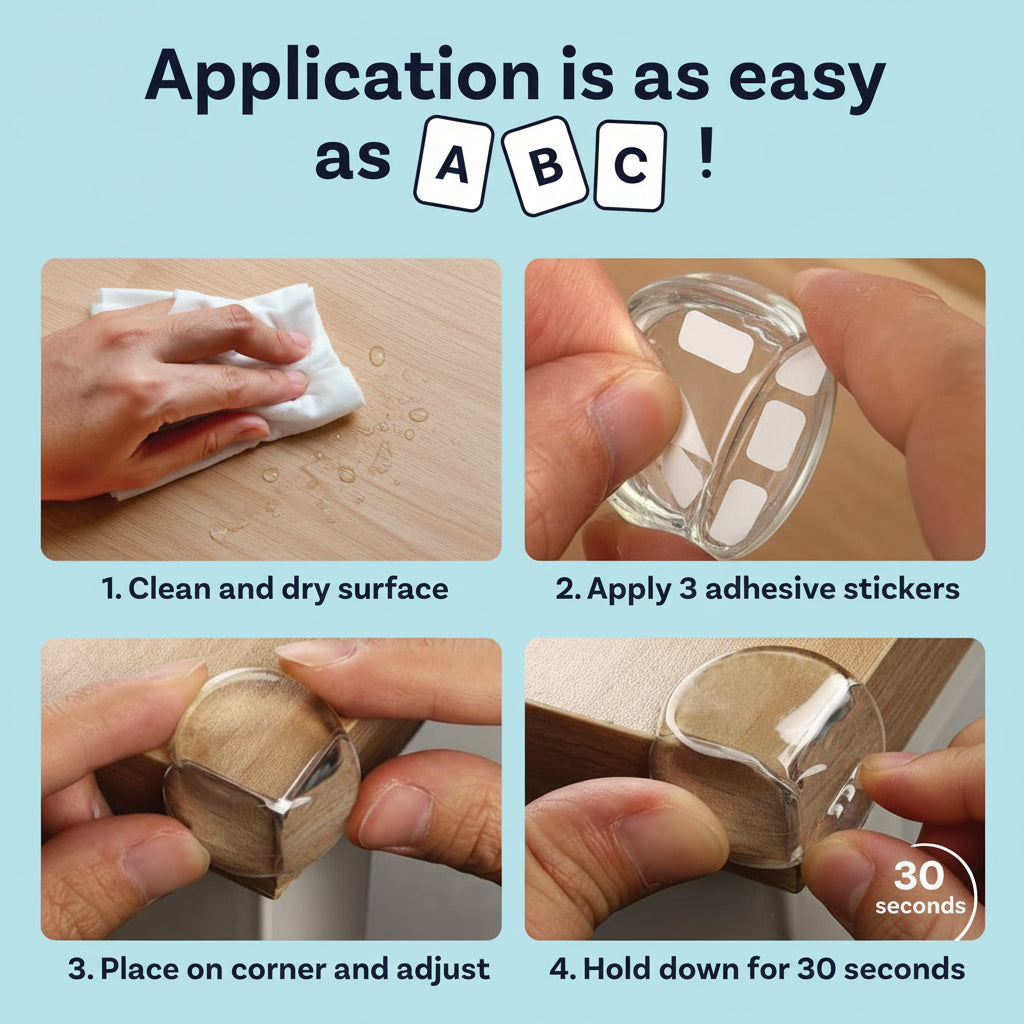 Clear PVC Table Edge Guards for Child Safety - Corner Protectors