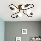 Modern Multi-Arm Sputnik Lamp - Industrial Style Black Ceiling Fixture