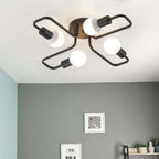 Modern Multi-Arm Sputnik Lamp - Industrial Style Black Ceiling Fixture
