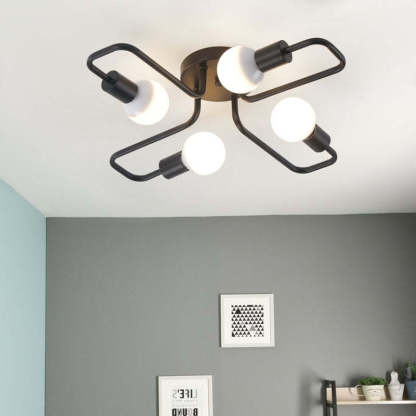 Modern Multi-Arm Sputnik Lamp - Industrial Style Black Ceiling Fixture