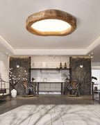 Wood-Look Flush Mount Ceiling Light