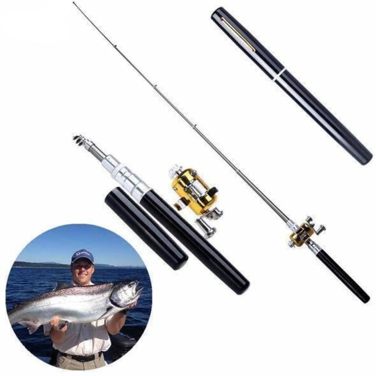 Telescopic Fishing Rod Pocket Sized Corrosion Resistant Aluminum Alloy