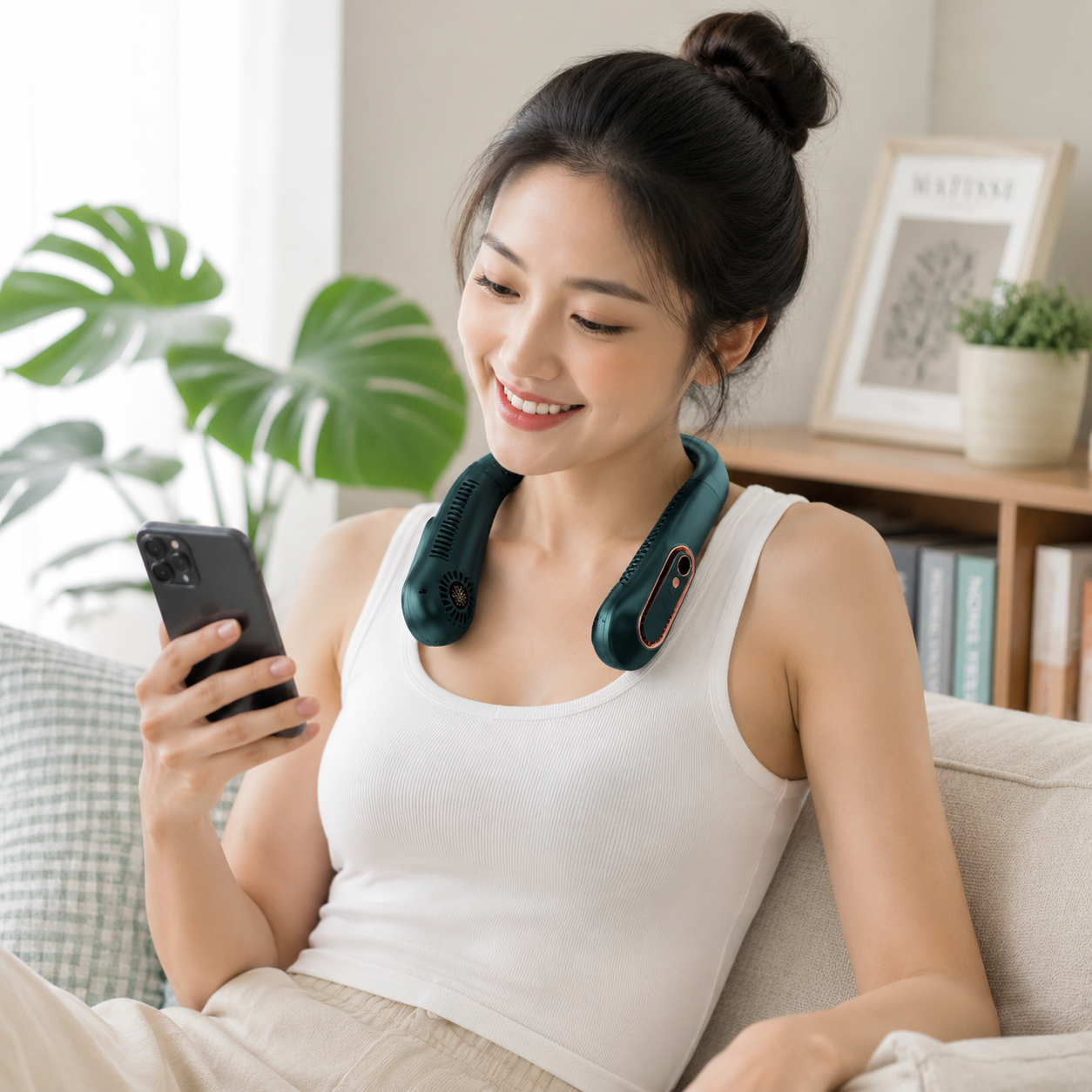 Bladeless USB-Rechargeable 5-Speed Neck Fan