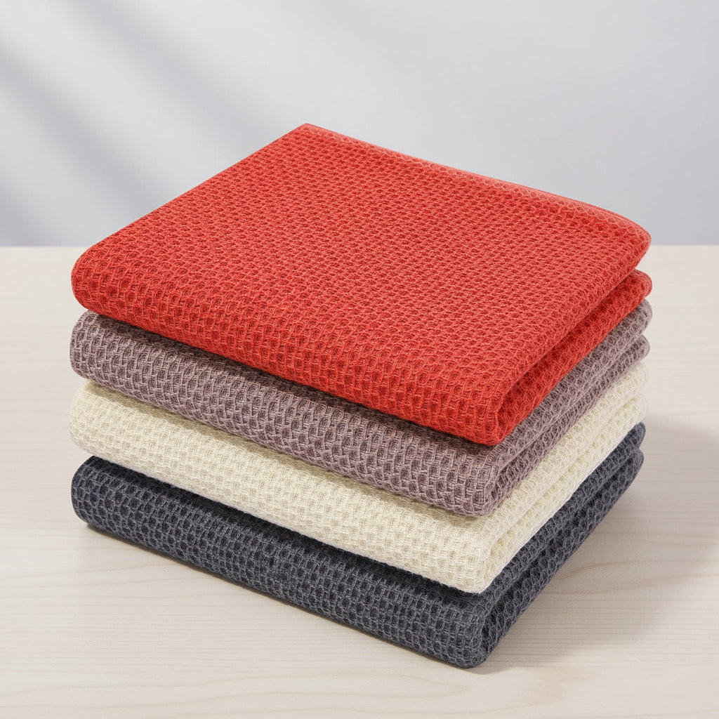 Absorbent Honeycomb Waffle Weave Cotton Dish Cloths Set