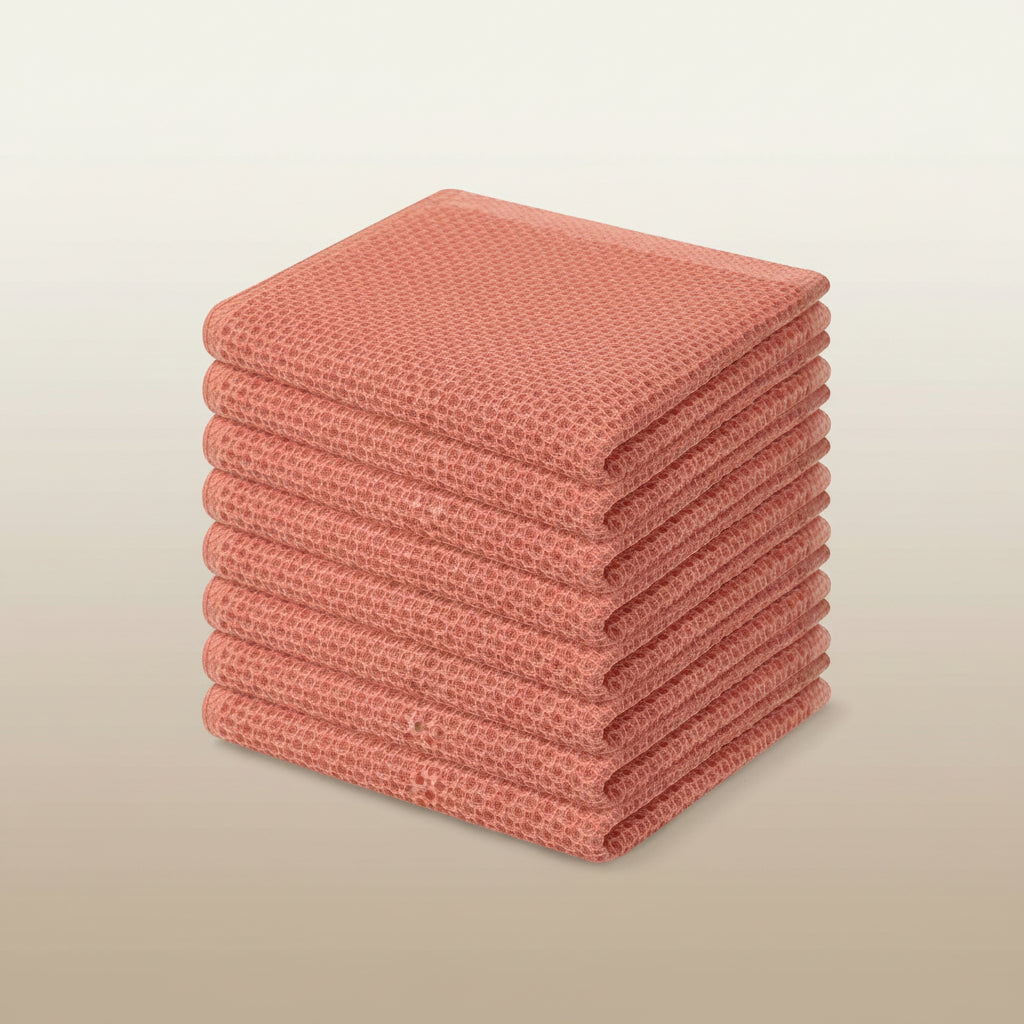 Absorbent Honeycomb Waffle Weave Cotton Dish Cloths Set