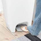 White 13-Gallon Kitchen Trash Bin with Step Pedal and Odor Control