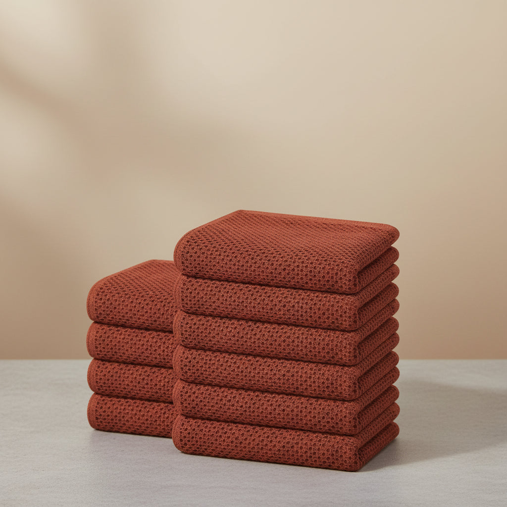 Absorbent Honeycomb Waffle Weave Cotton Dish Cloths Set