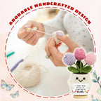 Handcrafted Crochet Flower Desk Decoration for Mother's Day Gifts
