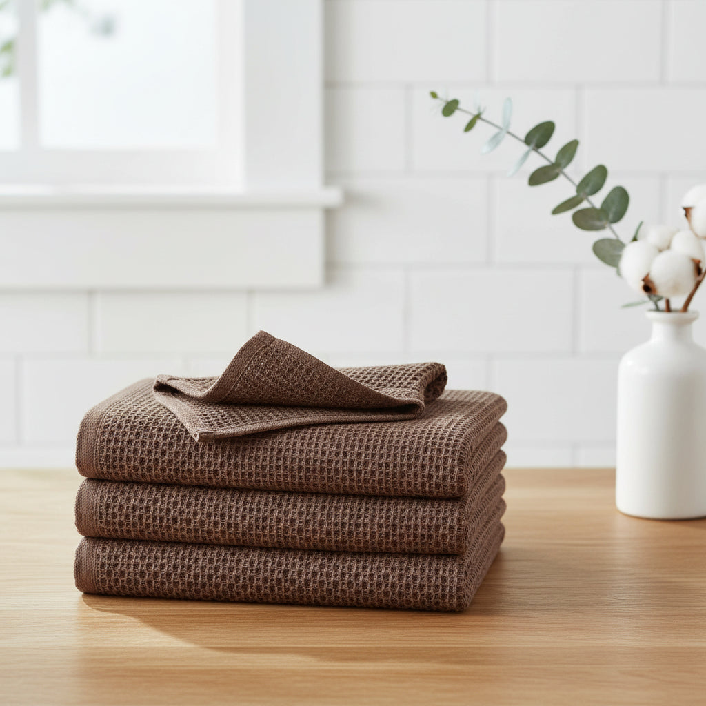 Absorbent Honeycomb Waffle Weave Cotton Dish Cloths Set