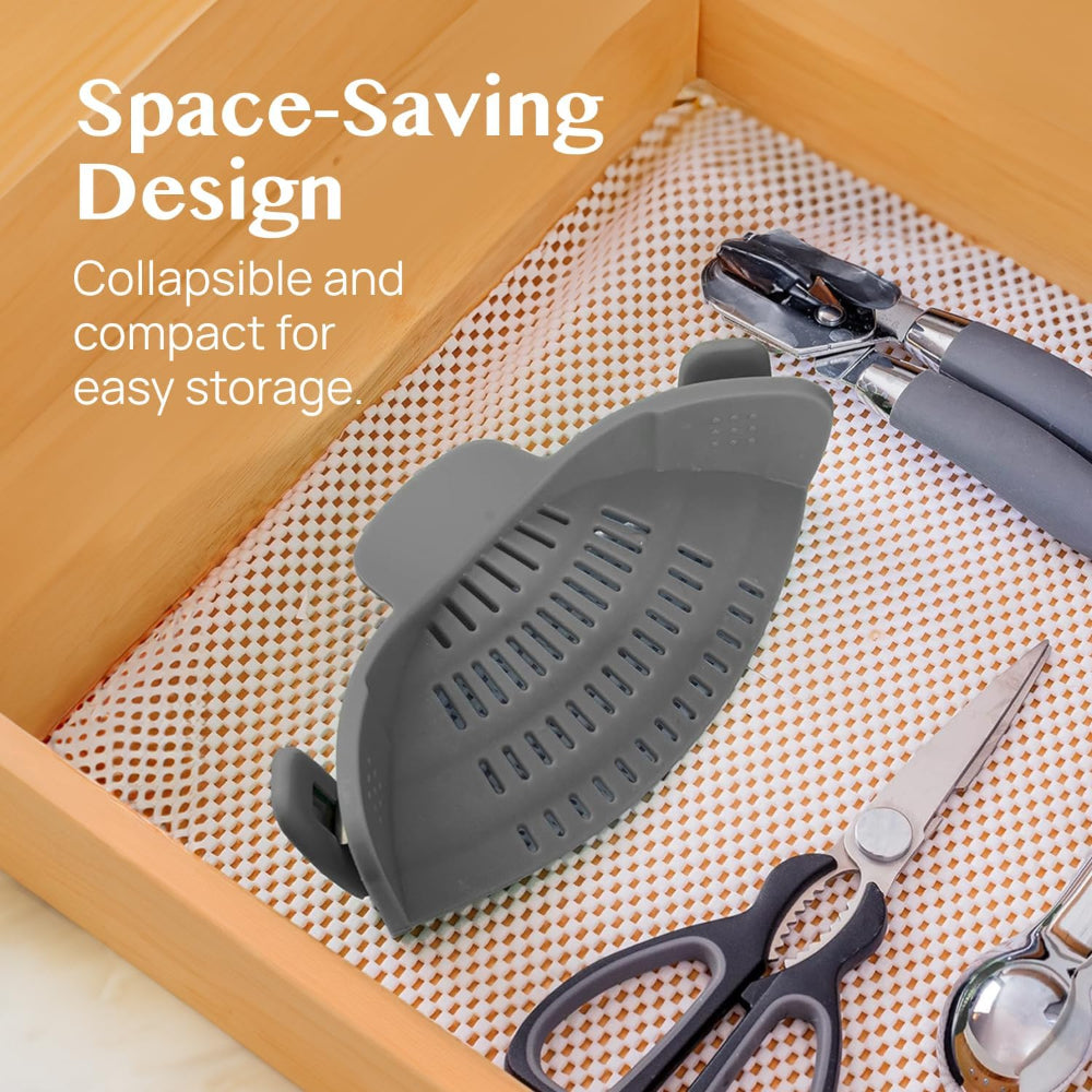 Silicone Pasta Colander with Clip for Kitchen Straining