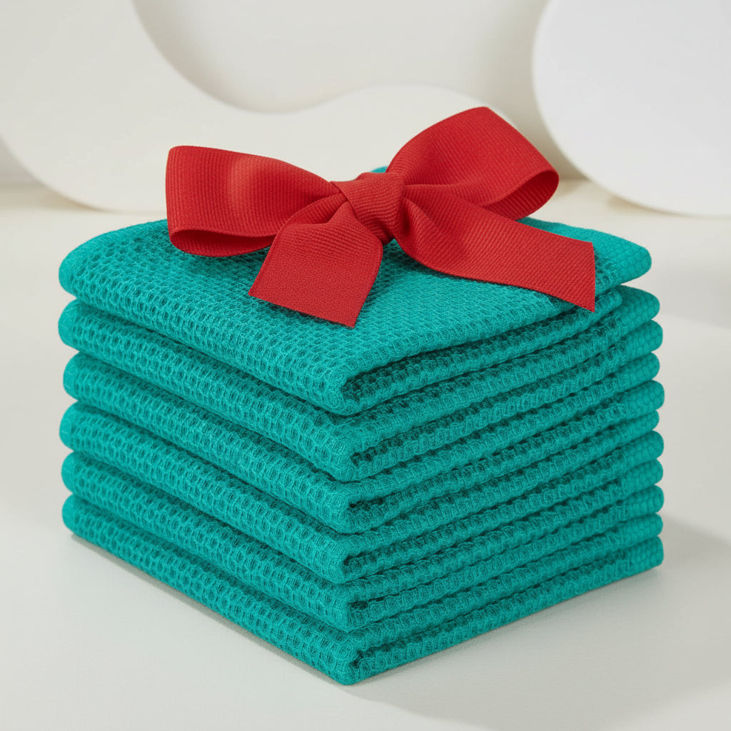 Absorbent Honeycomb Waffle Weave Cotton Dish Cloths Set