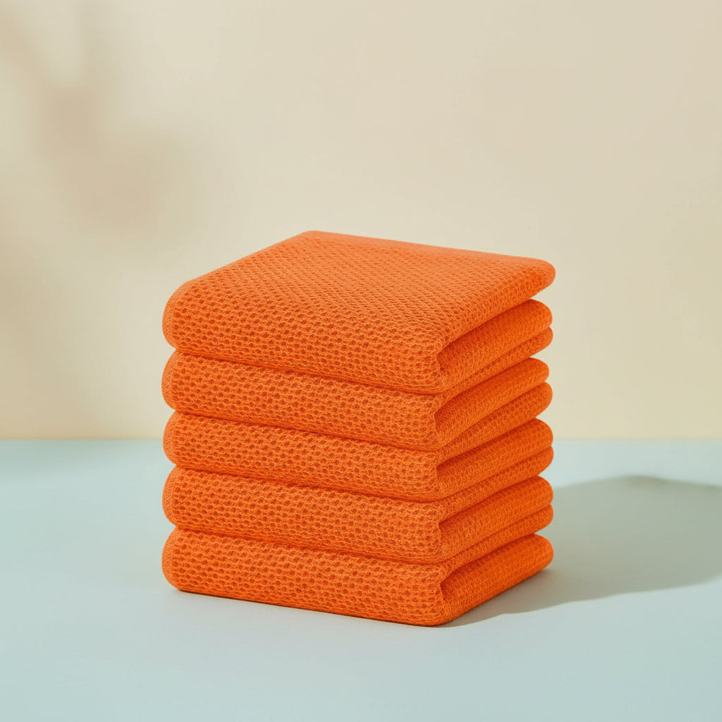 Absorbent Honeycomb Waffle Weave Cotton Dish Cloths Set