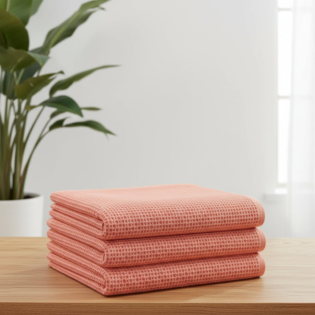 Absorbent Honeycomb Waffle Weave Cotton Dish Cloths Set