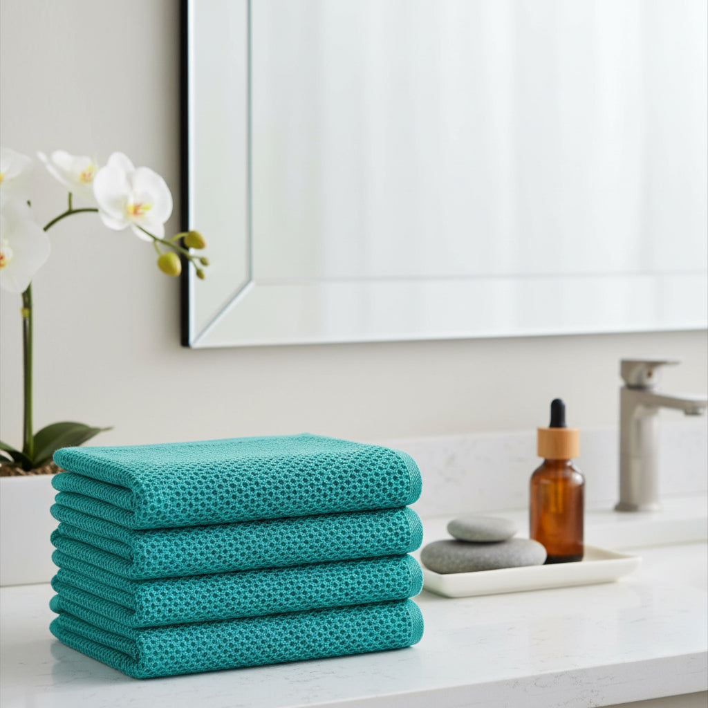 Absorbent Honeycomb Waffle Weave Cotton Dish Cloths Set