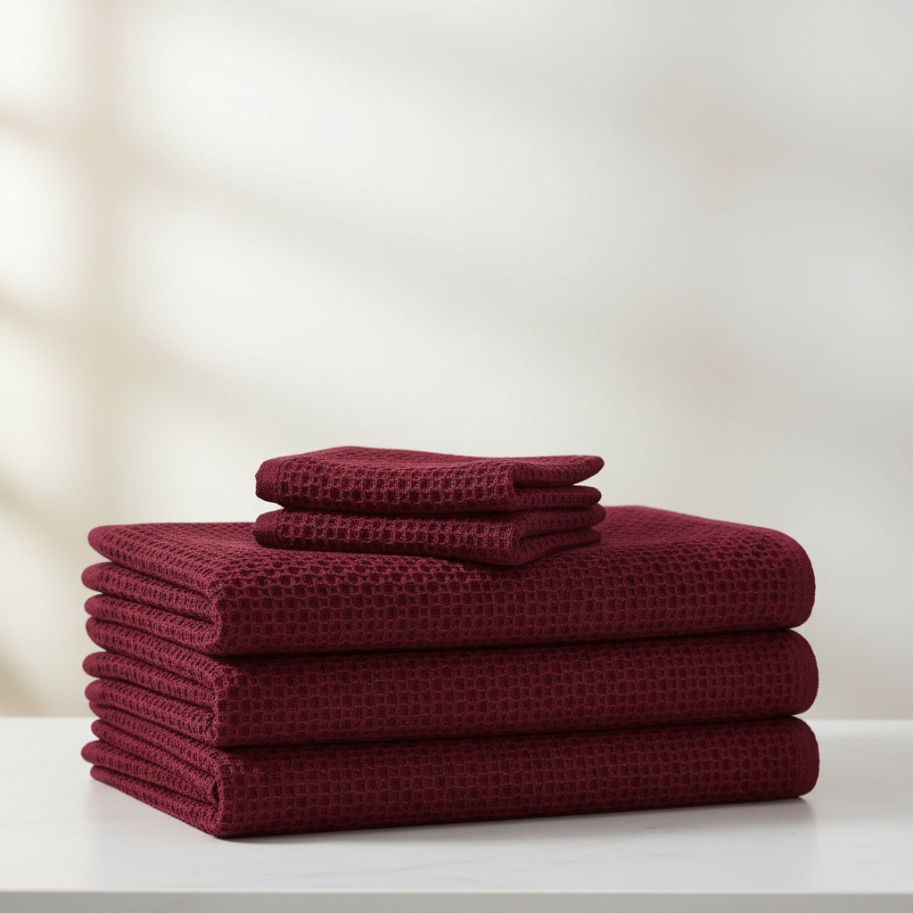 Absorbent Honeycomb Waffle Weave Cotton Dish Cloths Set