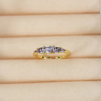 Stackable Gold Rings Set with Rhinestones for Mother's Day