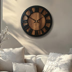 Classic Wooden Wall Clock with Roman Numerals