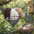 Alpaca-Filled Heart-Shaped Bird Nesting Material Dispenser