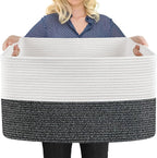 Toy & Blanket Storage Basket Extra-Large Woven Cotton Rope