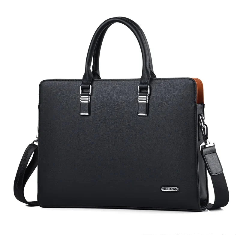 Laptop Bag Leather Padded Compartment Fits 15 Inch