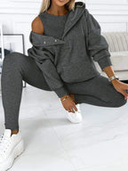 Two-Piece Loungewear Set Loose Fit Eco Friendly Cotton Blend