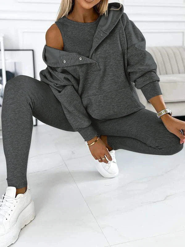 Two-Piece Loungewear Set Loose Fit Eco Friendly Cotton Blend