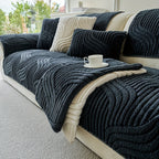 Velvet Polyester Non-Slip Machine-Washable Armchair Cover (Separate Seat Pad)