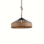 Vintage Ceiling Lamp with Hemp Rope Pendant - Rustic Farmhouse Style