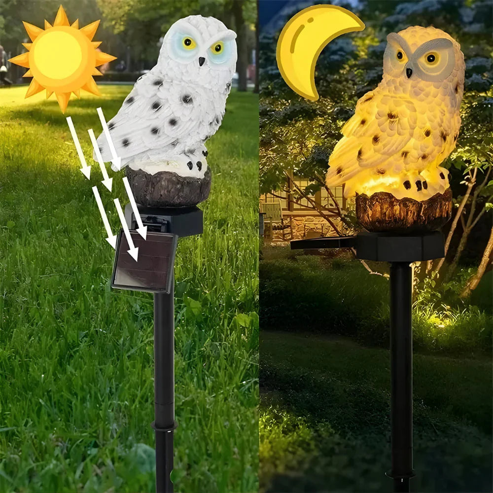Solar-Powered Dusk-to-Dawn Weatherproof Garden Stake Light (Owl-Shaped)