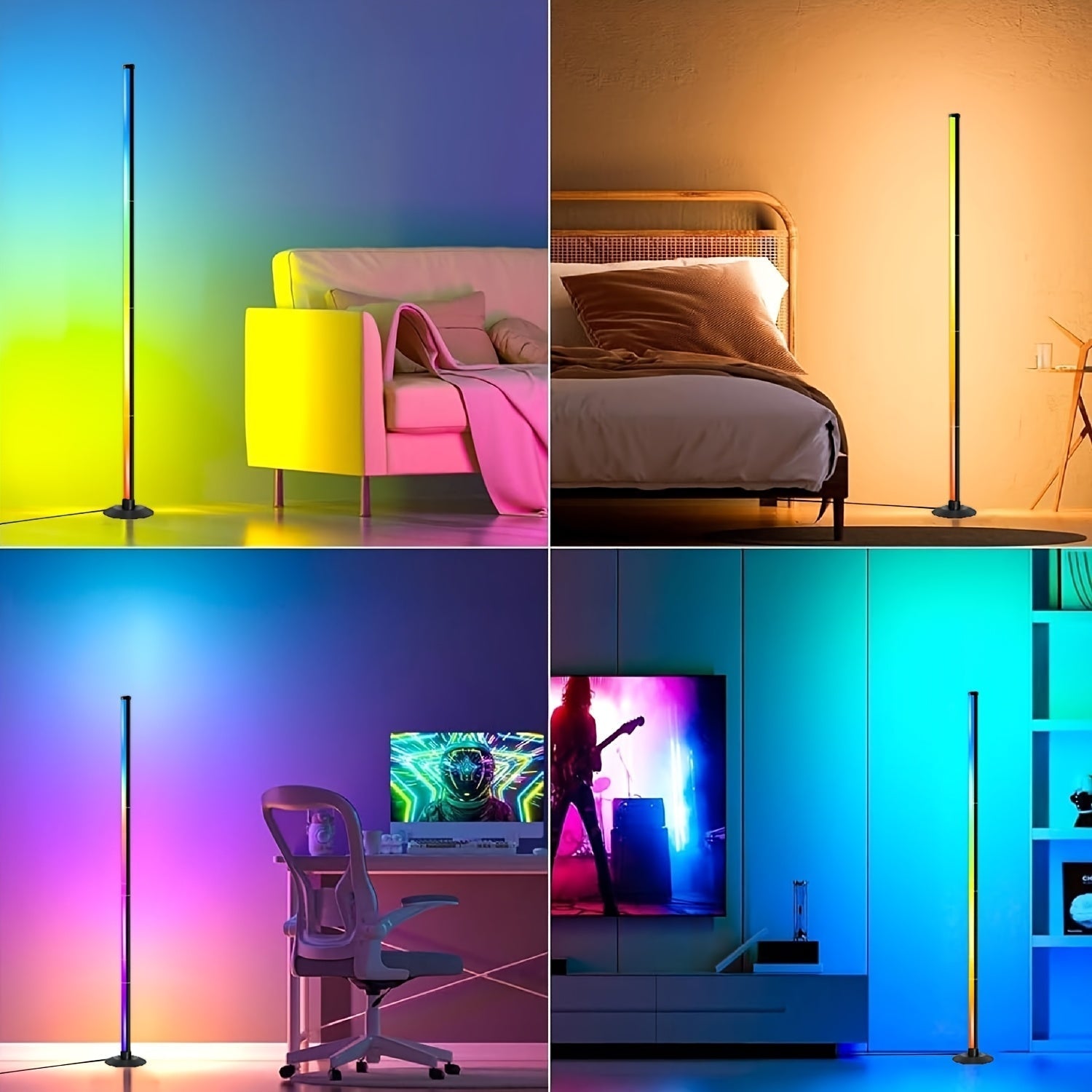 RGBIC LED Dimmable Aluminum Floor Lamp (App & Remote Control)