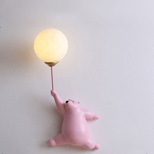 Decorative Balloon Light for Kids Room - Adorable Bear Wall Lamp