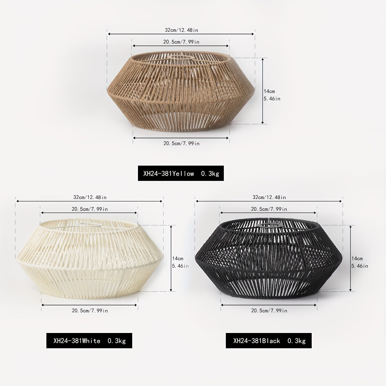 Modern Natural Design Pendant Light Shade in Handwoven Paper Rope