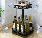 Storage Rack 360 Degree Rotating Height-Adjustable Stainless Steel