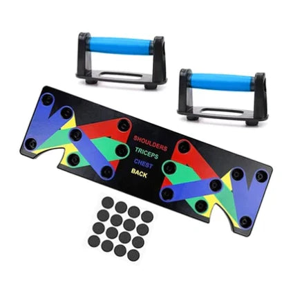 Push-Up Board Color-Coded 9-in-1 Anti-Slip Grips & Carry Bag