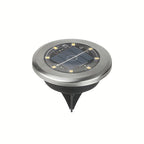 Solar-Powered Weatherproof Stainless Steel Ground Spotlight (8 LEDs)