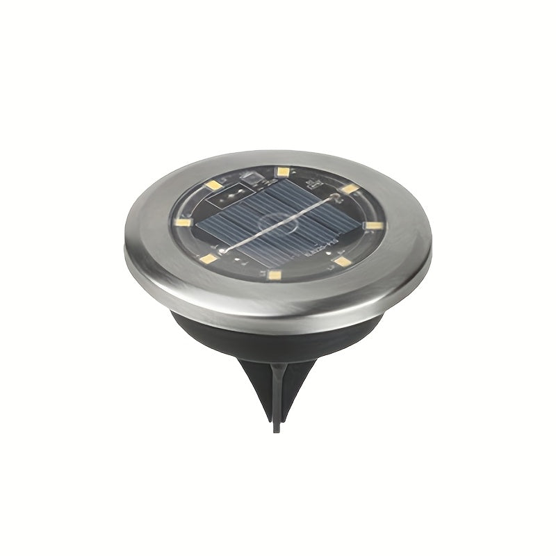 Solar-Powered Weatherproof Stainless Steel Ground Spotlight (8 LEDs)