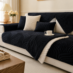 Velvet Polyester Non-Slip Machine-Washable Armchair Cover (Separate Seat Pad)