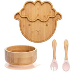 Children's Tableware Set Bamboo Suction Base 4-Piece