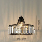 Elegant Hanging Light Fixture with Black Crystal Pendant