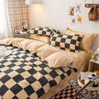 3-Piece Checkered Bedding Set in Stylish Design