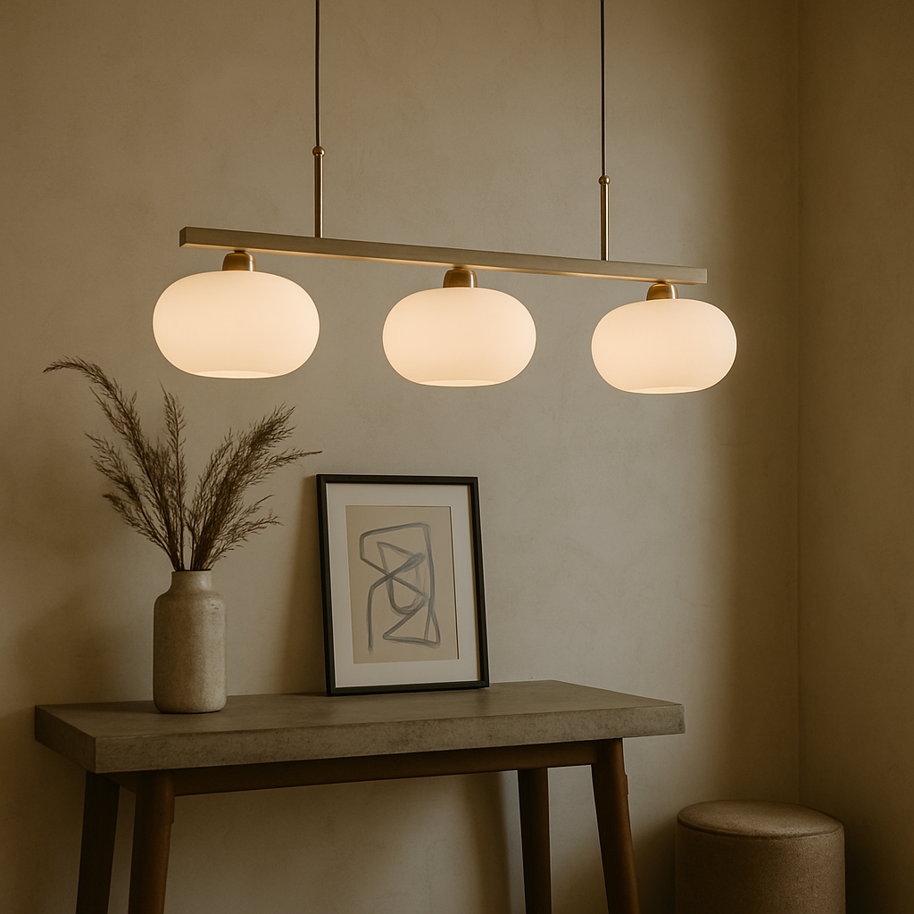 Contemporary 3-Bulb Bauhaus Style Island Hanging Light