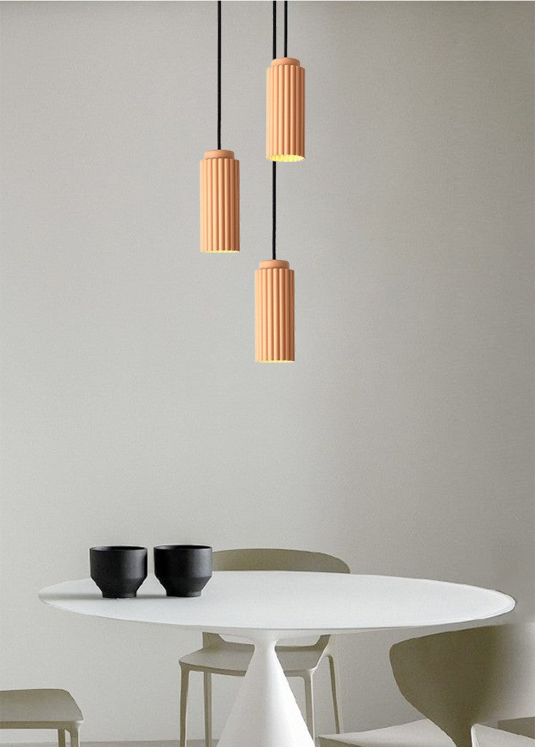 Elegant Ribbed White Pendant Light for Stylish Kitchens