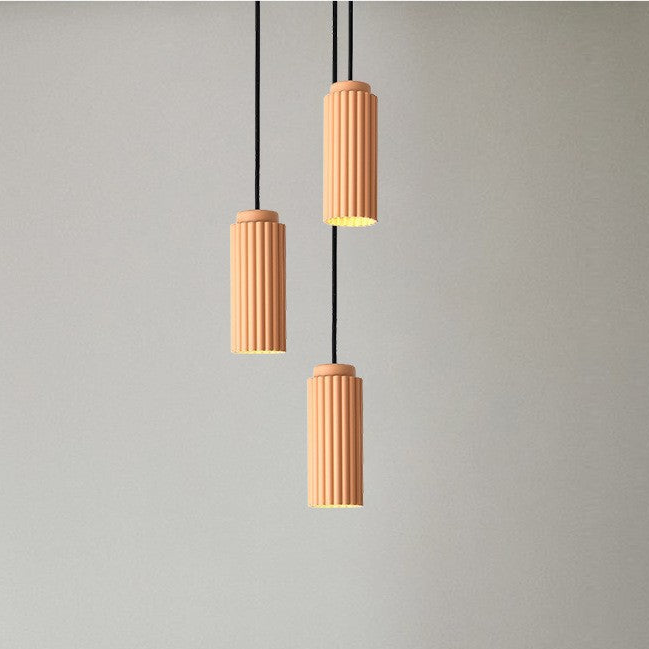Elegant Ribbed White Pendant Light for Stylish Kitchens