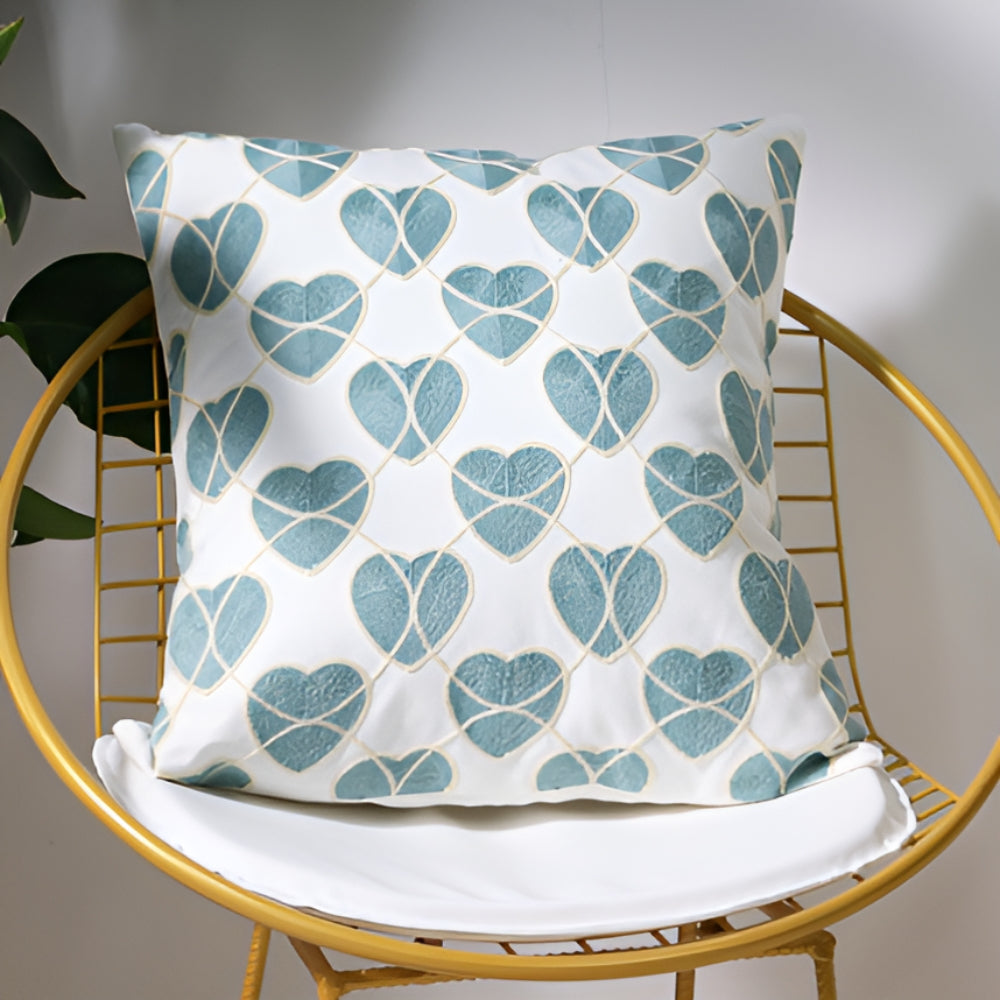 Embroidered Cushion Cover with Ocean Design