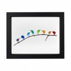 Coastal Display Frame for Wall Art - Sea Glass and Driftwood Bird Design