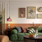Retro-Colored Glass Pendant Light Fixture